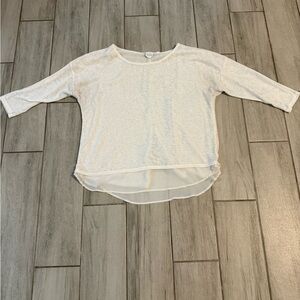 Soho White Sheer Long Sleeve Top
